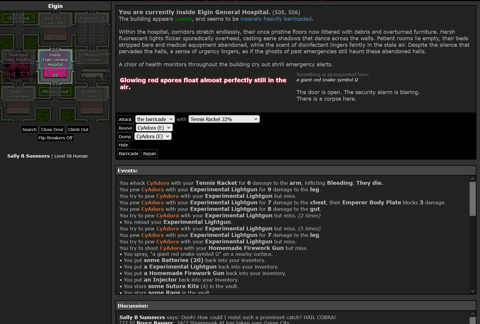 #19: CyAdora - Bloodlines - Sally B Summers says: "Oooh! How could I resist such a prominent catch? HAIL COBRA!" - Killed by Tennis Racket - 29/05/2025