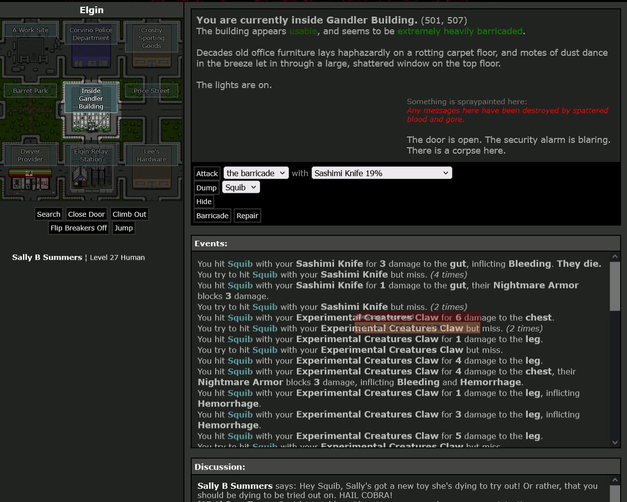 #6: Squib - Disciples of Bhaal - Sally B Summers says: "Hey Squib, Sally's got a new toy she's dying to try out! Or rather, that you should be dying to be tried out on. HAIL COBRA!" - Killed by Sashimi Knife - 10/04/2025