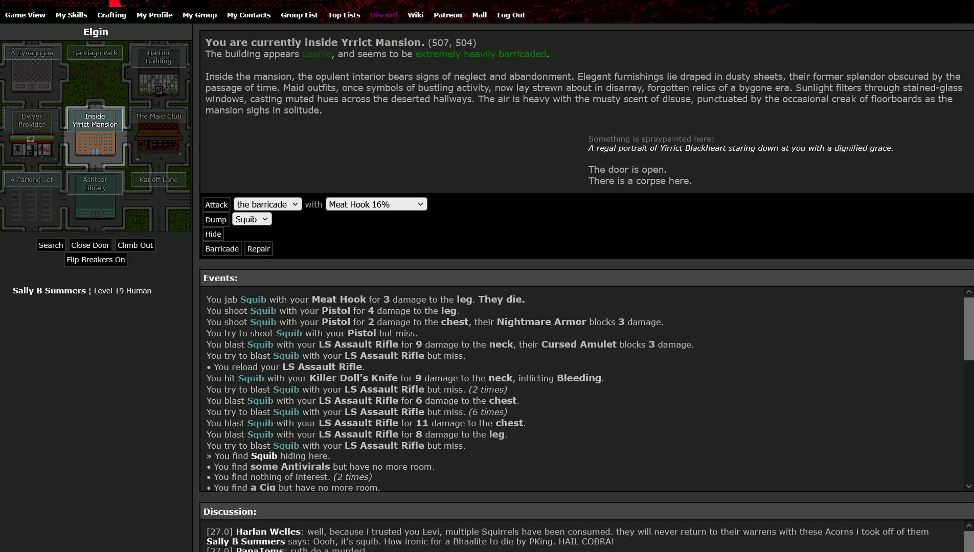 #3: Squib - Disciples of Bhaal - Sally B Summers says: "Oooh, it's squib. How ironic for a Bhaalite to die by PKing. HAIL COBRA!" - Killed by Meat Hook - 30/03/2025