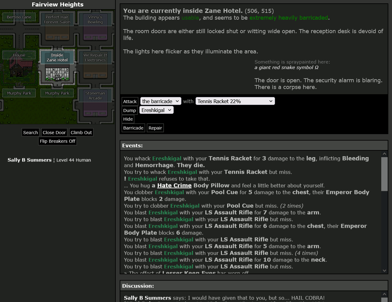 #13: Ereshkigal - Disciples of Bhaal - You hug a Hate Crime Body Pillow and feel a little better about yourself. Ereshkigal refuses to take that. Sally B Summers says: "I would have given that to you, but so... HAIL COBRA!" - Killed by Tennis Racket - 29/04/2025
